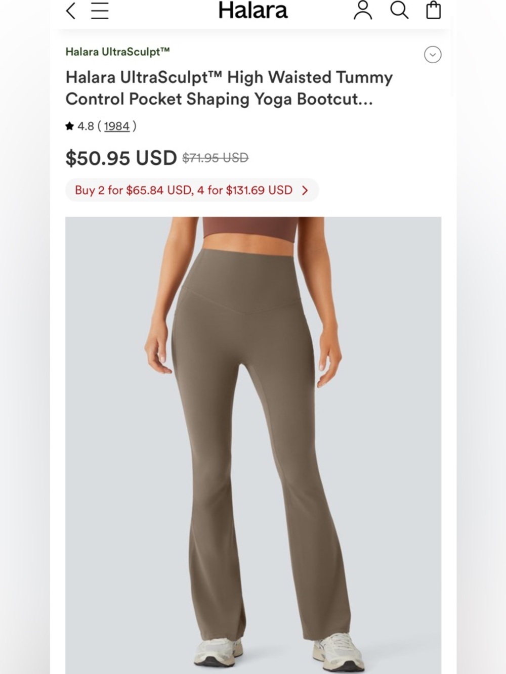 HALARA Viral Yoga Pant Tall Leggings UltraSculpt High-Waisted Bootcut Flare NWT